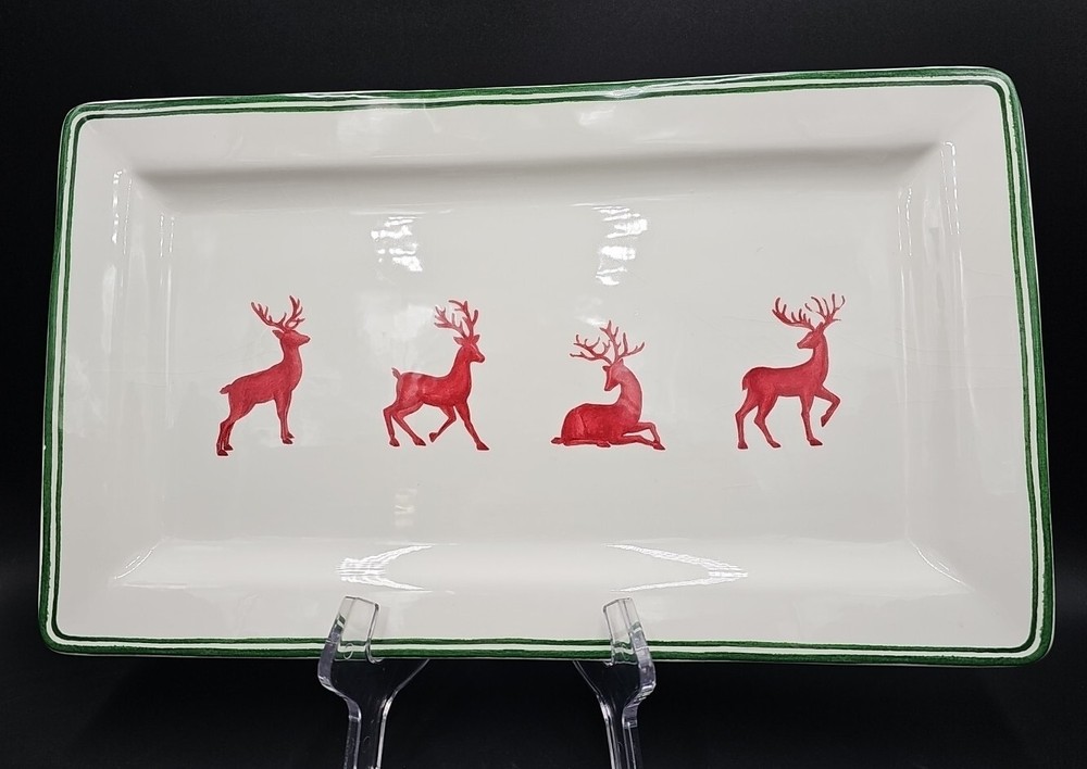 Williams Sonoma WINTER STAG 17" Rectangular Serving Platter EXC smflaw