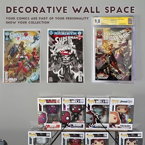 12pcs Clear Floating Comic Book Display Shelves - Wall Mount Showcase Holder