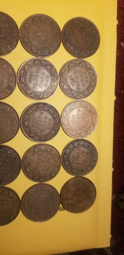 Canada Large Cent Coins Collection 25 Coins Idser1.