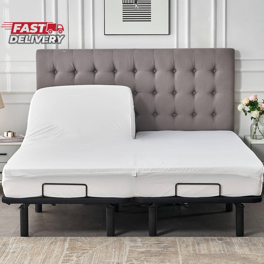 Waterproof 32-34 Split Top King Mattress Protector for Adjustable Bed Flex Head