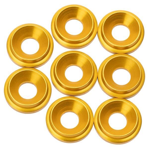 1UP Racing - 7075 LowPro Countersunk Washers, M3, Gold, 8pcs