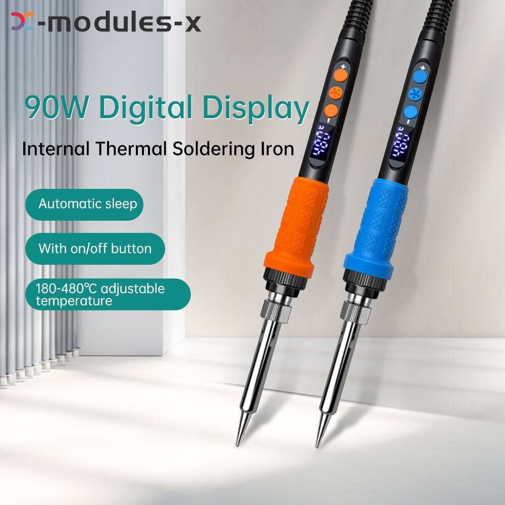 90W Internal Thermal Temperature Adjustable Electric Solder Iron + Iron Tip Set
