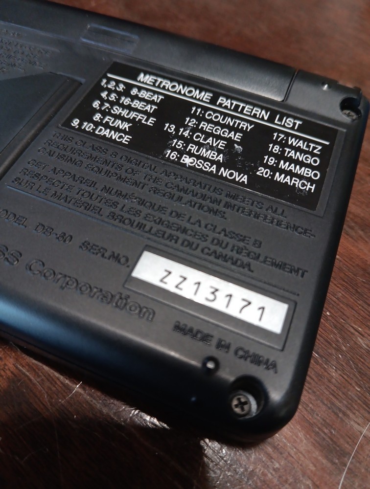 Boss Dr. Beat DB-60 Professional Electronic Metronome Tested Working EUC