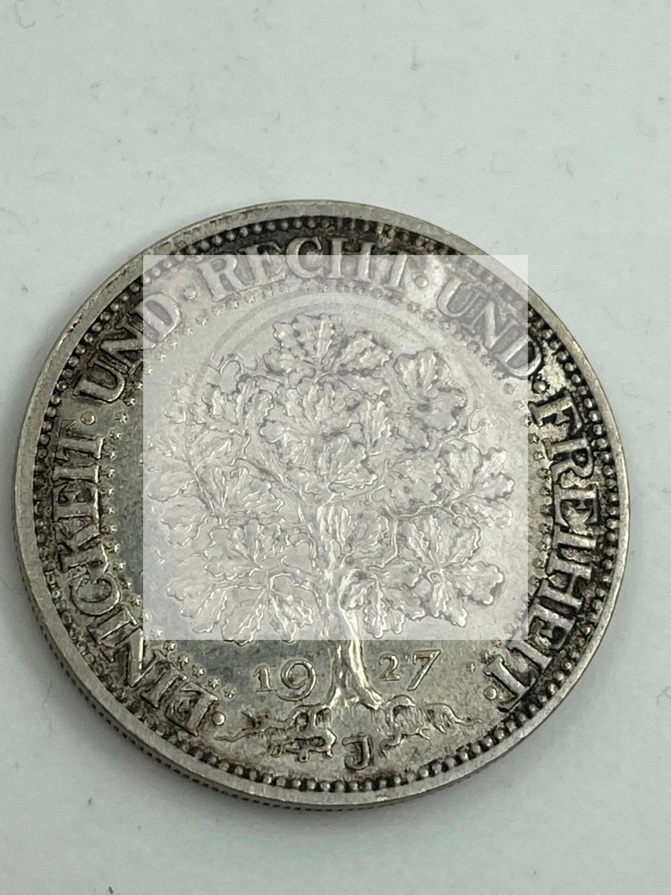 1927 J Germany 5 Marks Oak Tree
