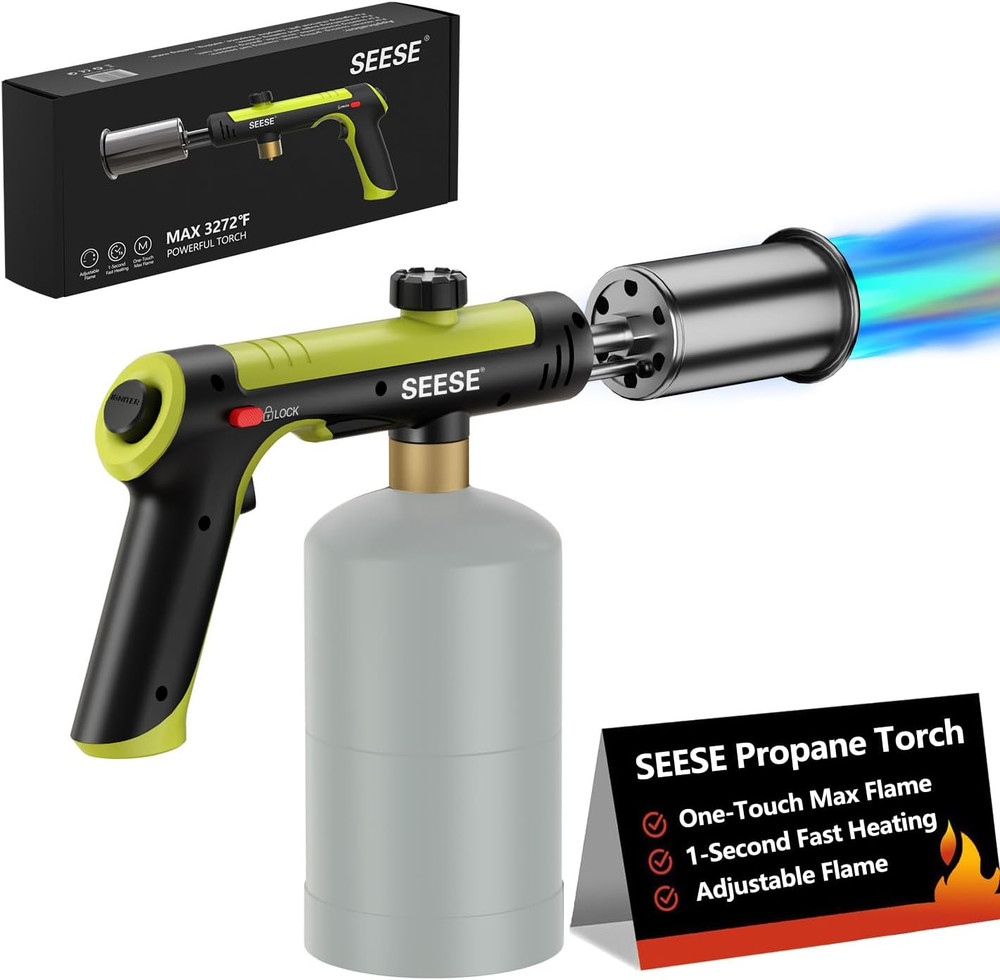 Powerful Propane Torch Gun,Kitchen Cooking Torch with One-Touch Max Fire, Charco
