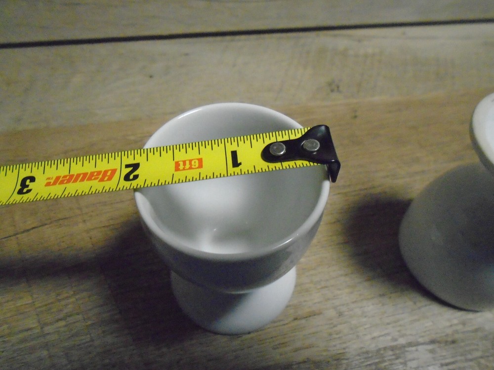 2 Egg Cups Solid White Porcelain Breakfast service Collectible Decor