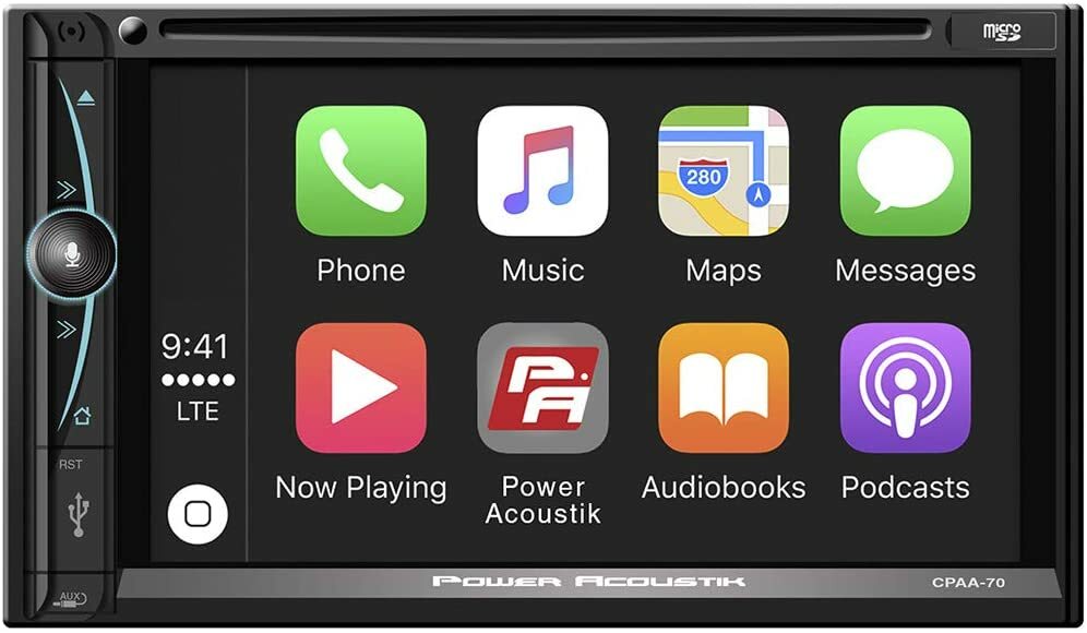 Power Acoustik 2 Din CPAA-70D CD DVD Player Android Auto CarPlay Bluetooth USB