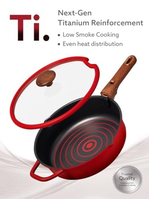 20Pcs Titanium Cookware Set, Pots and Pans Set Non Stick, Kitchen Cooking Set