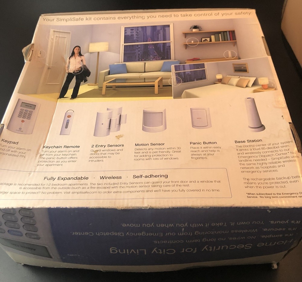 SimpliSafe Home Security System Piece Original White Works Vg3