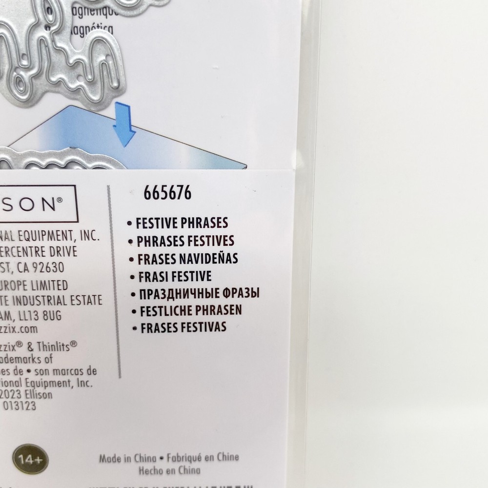 Sizzix Thinlits Festive Phrases Cutting Dies by Olivia Rose Christmas 665676 NEW