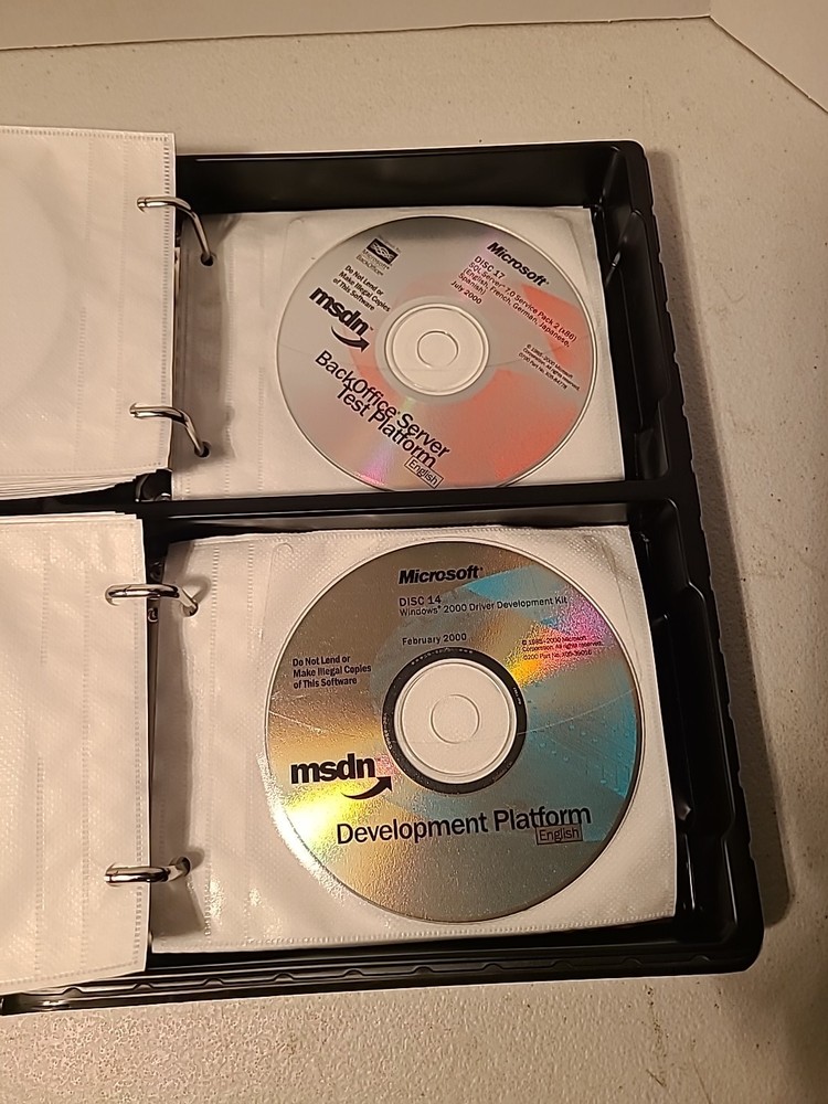 MICROSOFT MSDN Software Discs w/Storage Case Lot of 43