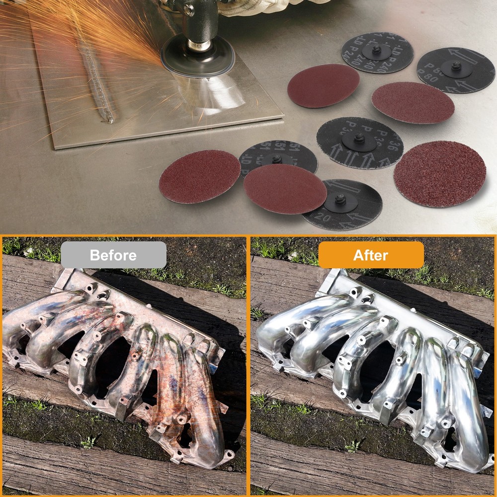 53PCS 3 inch Sanding Disc Roll Lock Quick Change Disc Surface Conditioning Disc