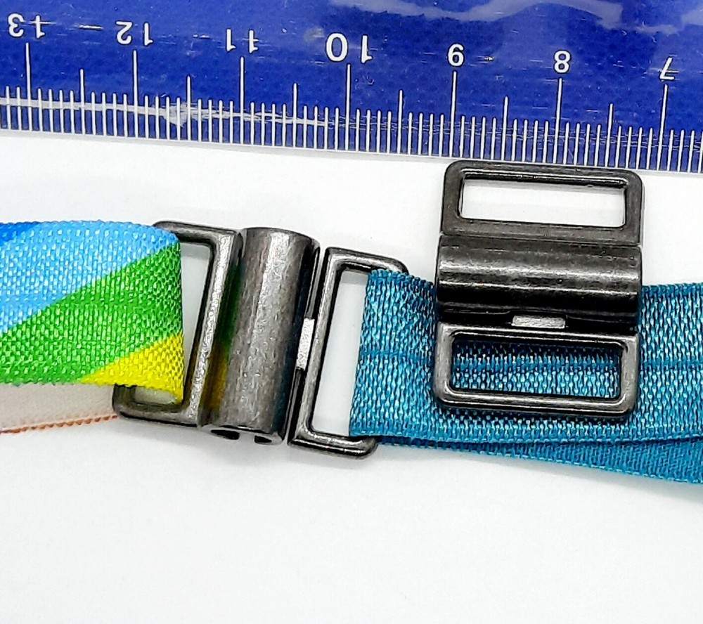 2 Piece 15mm Bracelet Strap Clasp Metal Colour Smoke Rectangular