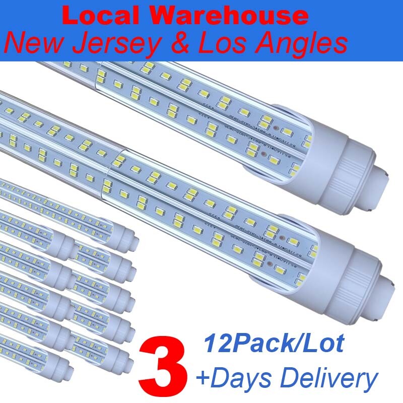 8FT LED Tube Light Bulbs HO Base T8 Rotatable 144W R17D 8 Foot LED Shop Light
