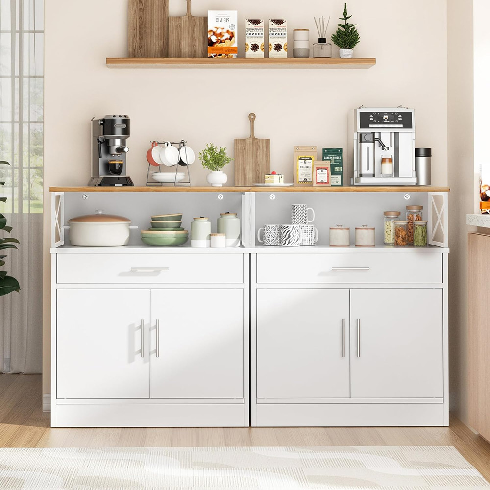 Kitchen Buffet Cabinet with Adjustable Shelf, Modern Kitchen Storage Cabinet,Far