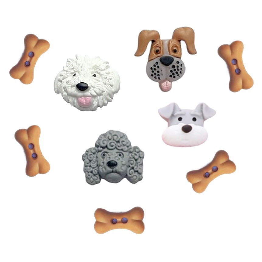 A Dog & His Bone Button Embellishments - Craft Scrap Sew - Shelly's Buttons