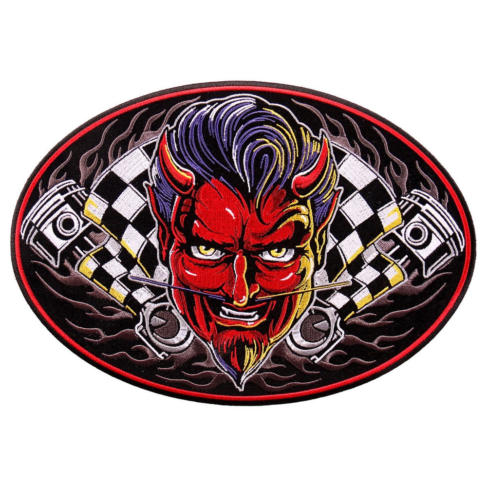 SPEED DEMON Patch Iron On Patch Large Biker Back Patch Hot Rod Racing