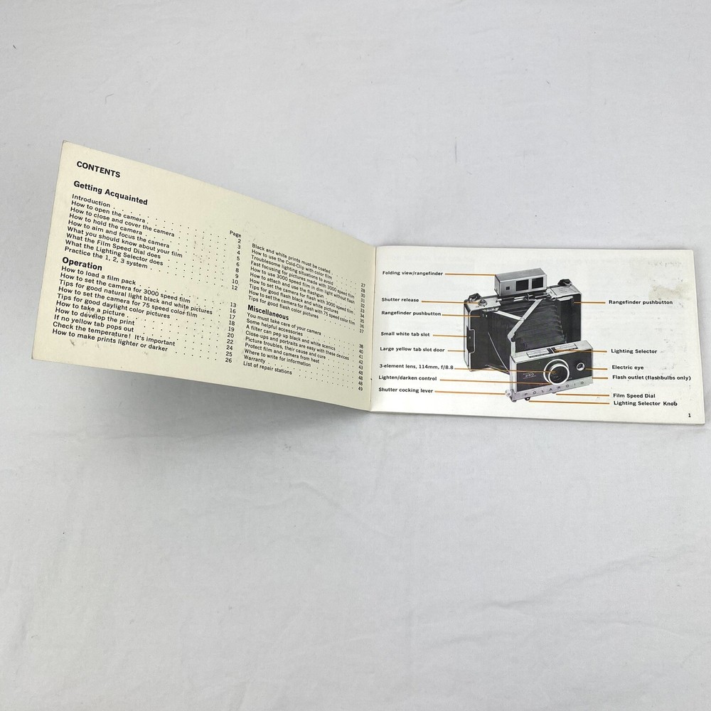 Polaroid Automatic 250 Land Camera Operating Instructions User Guide Manual