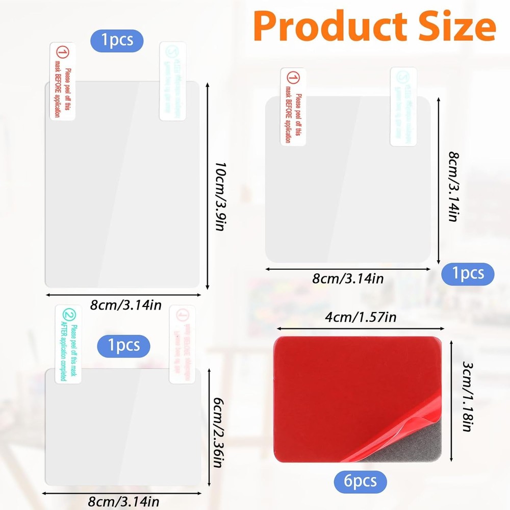 3 Pcs Electrostatic Sticker Mounting Dash Cam 6 Double-Sided Transparent