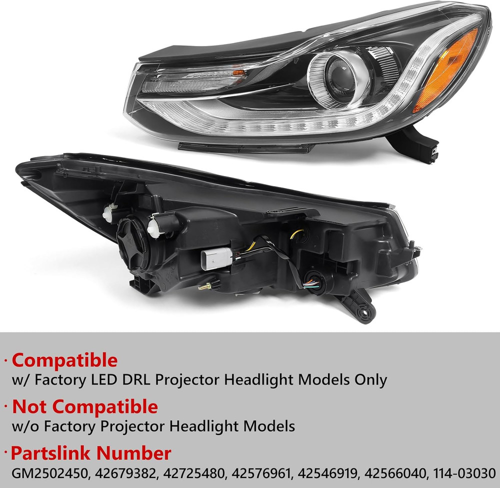 Left Halogen Headlight Assembly Fit for Chevy Trax 2017-2022 LH Projector Headla
