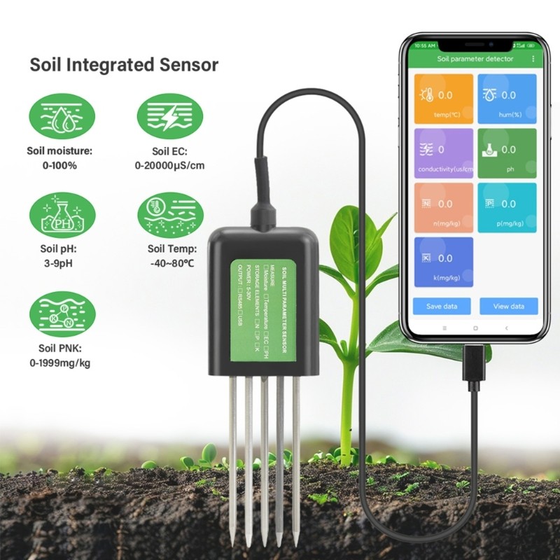8 in 1 Multifunction Soil Acidity Meter with Nutrient Device Comfortable Handle