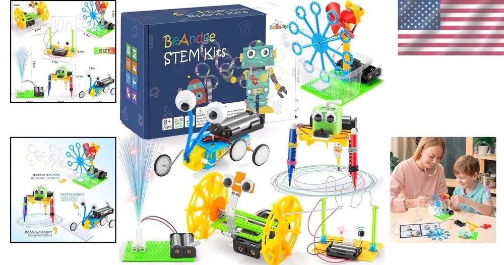 6 in 1 STEM Robotics Kit for Ages 8-12 - Fun Coding & Engineering Activities