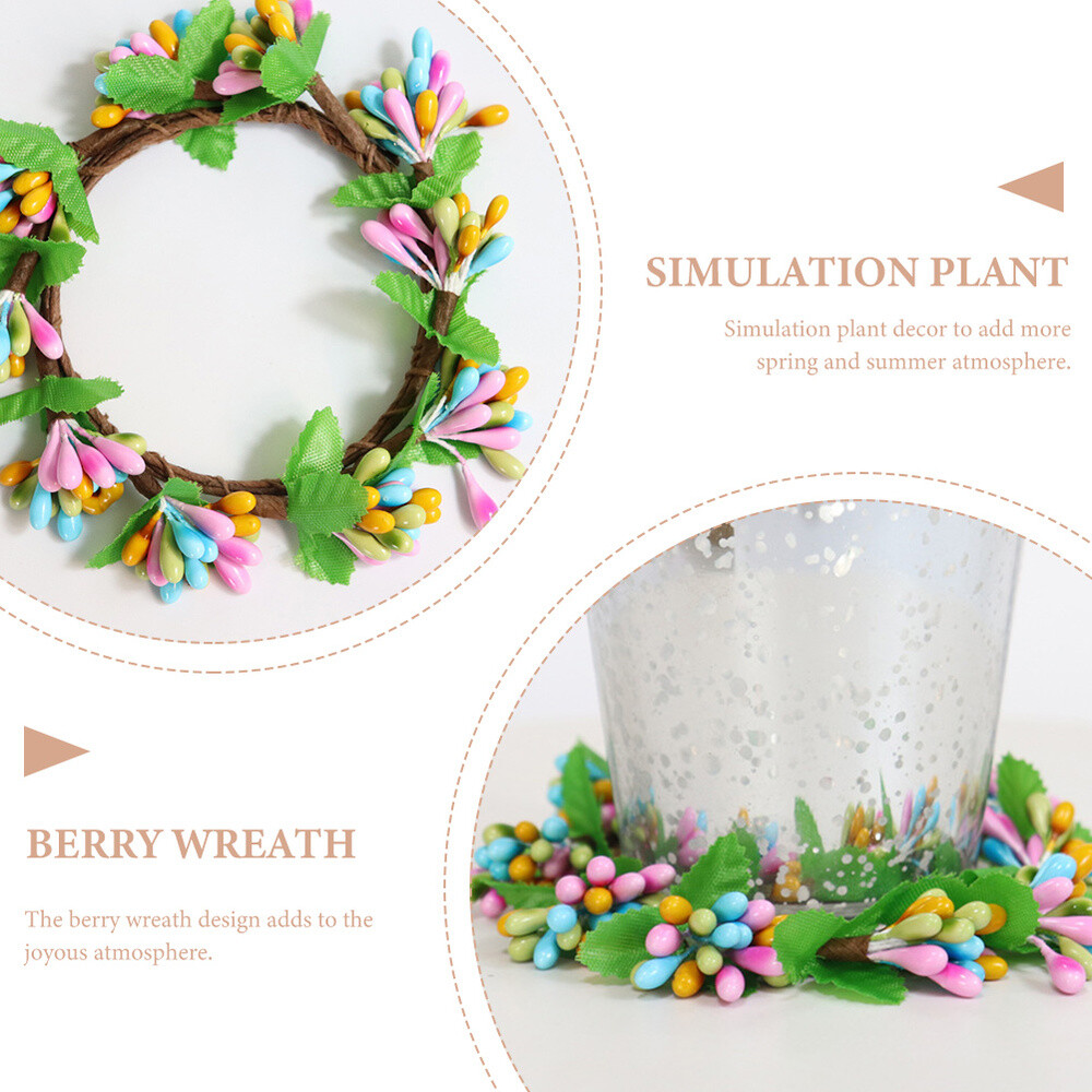 2-Pack Spring Candle Ring Cone Candle Wreath Spring Candle Ring Candle -