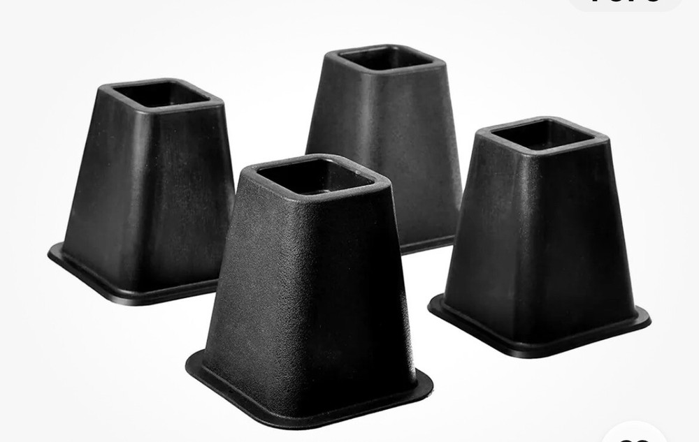 Royal Home Management Tall Bed Risers, Black, 4-Pack