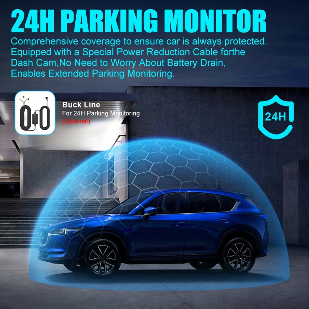 Dash Camera 4K Front Rear Dash Cam Built-In WiFi & GPS, App control Night Vision