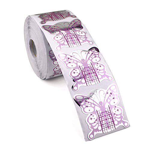 100Pcs Nail Forms Acrylic Extension Guide Sticker Butterfly