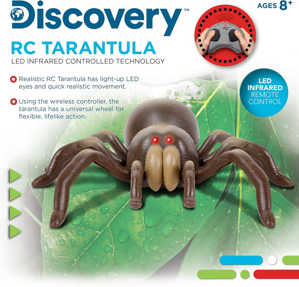 ™ RC Tarantula Spider – Remote Control Toy Spider with Realistic Movement, Red L
