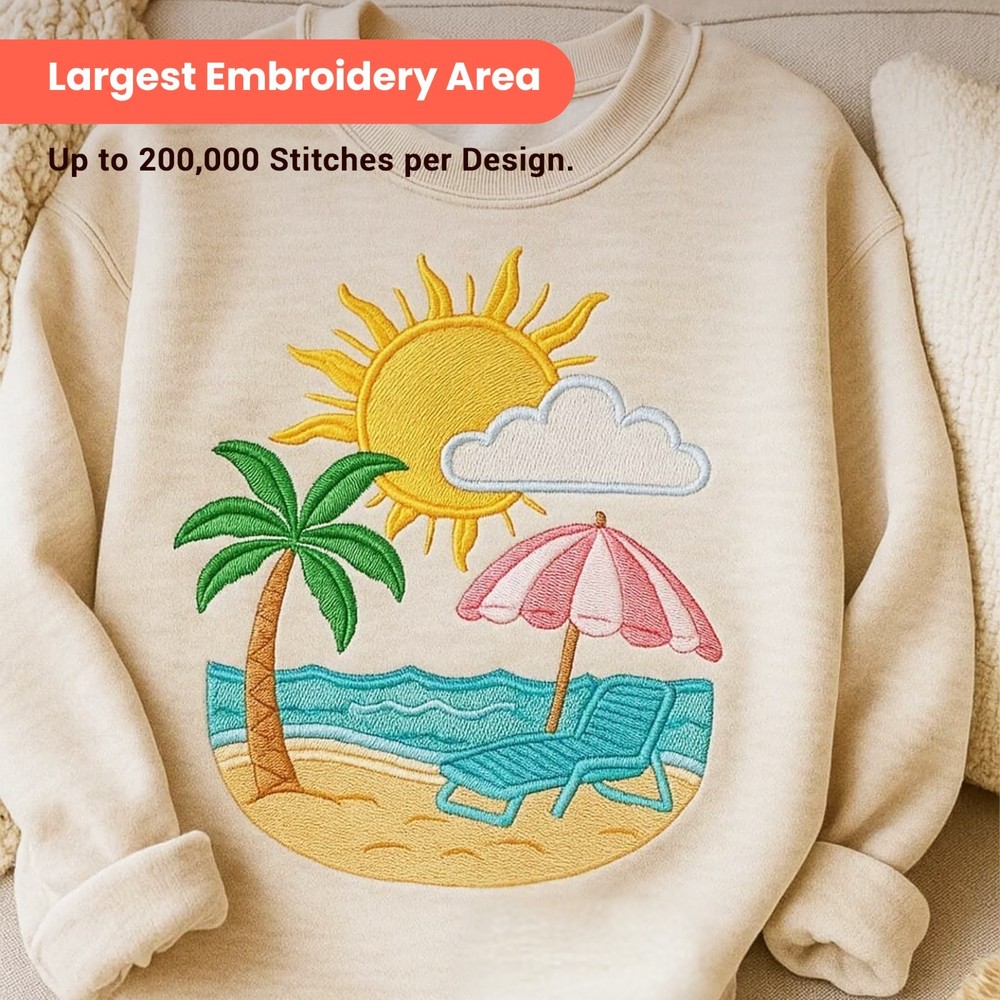 POOLIN EOC07-RE RED Computerized Embroidery Machine Large area LCD Touch Screen.