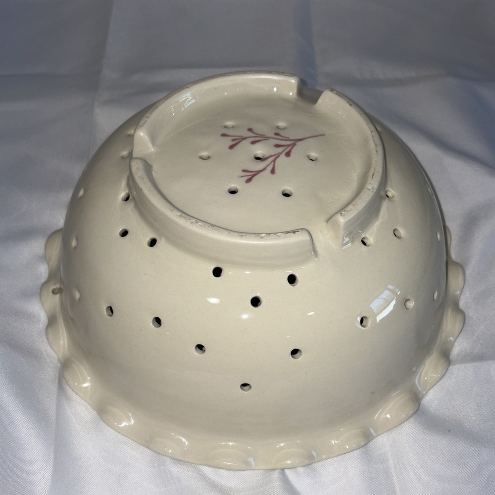 Large Ceramic Decorative Berry/Pasta Colander Hand Made - Initialed *KS