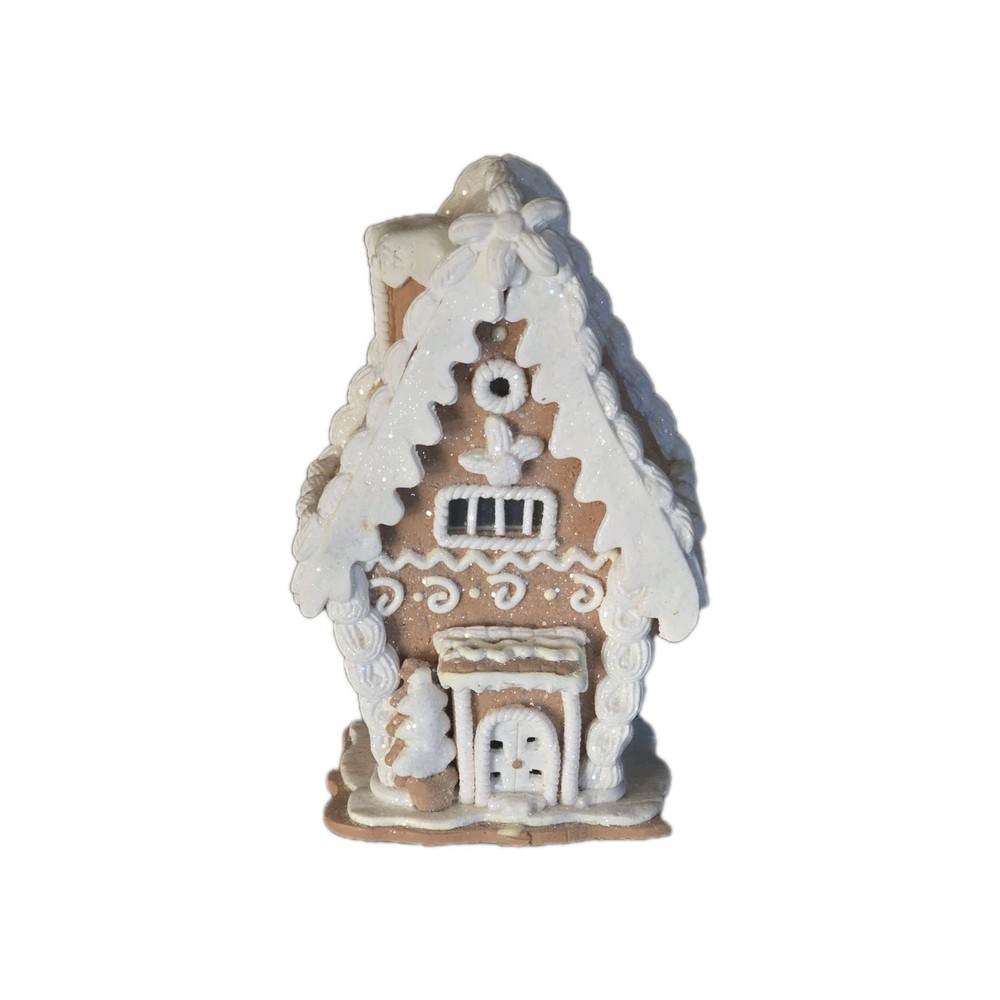 Gingerbread Lace Christmas Cottage - Lights- Elegant!