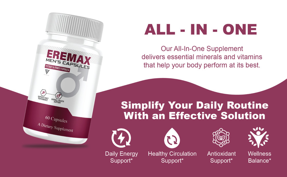 (3 Pack) Eremax Capsules, Eremax Premium Performance Supplement (180 Capsules)