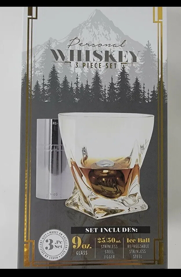 Whiskey Set -3 Piece Whiskey Glass Gift Set *NEW*