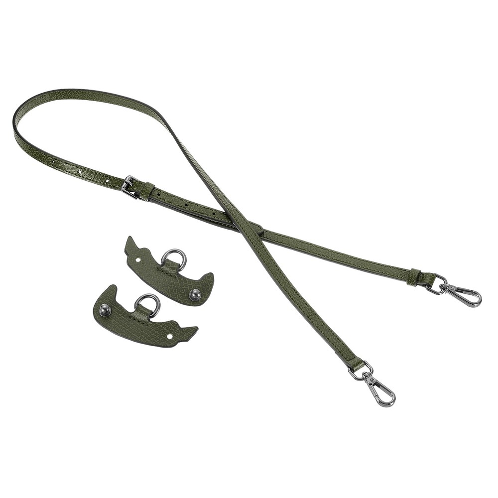 Leather Adjustable Replacement Bag Strap, Forest Green, Black Buckle, 1 Set