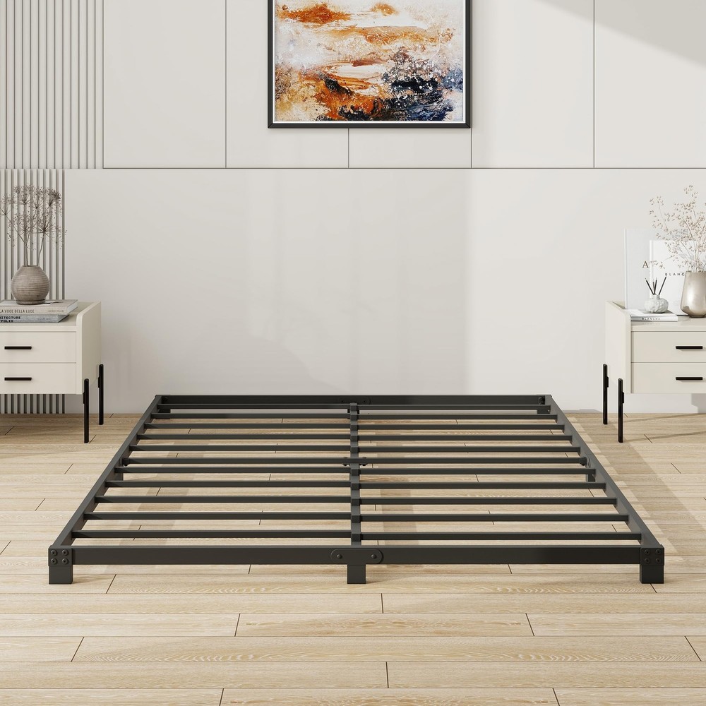 3 Inch Bed Frame Queen Size Low Profile, Queen Heavy Duty Platform Bed Frame ...