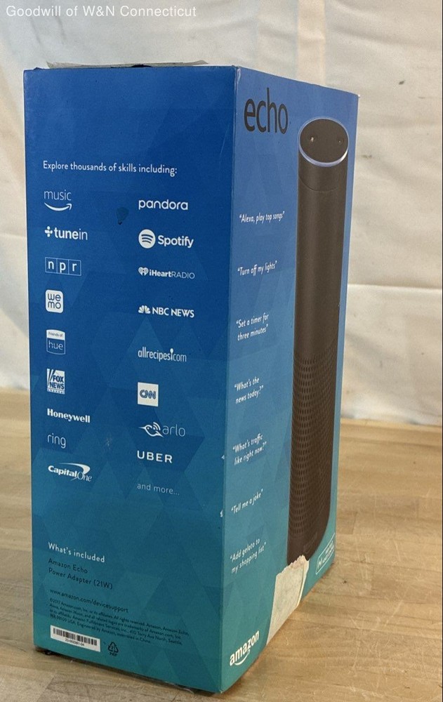 Amazon Echo 1st Generation Smart Speaker Black Alexa Voice Control Bluetooth