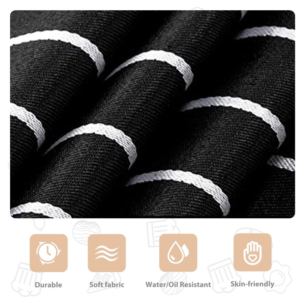 VALOME 2 Pack Kitchen Aprons, Apron for Cooking with One Size, Black & Brown