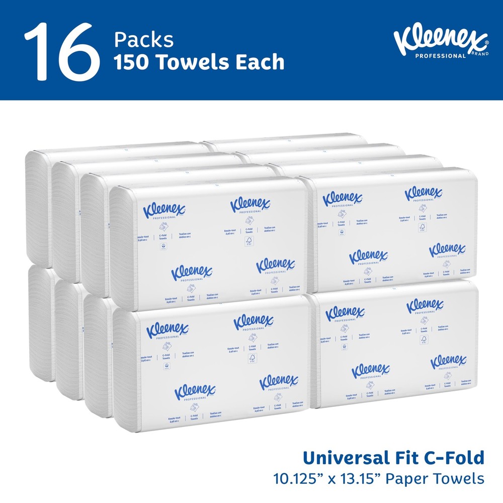 Professional Universal C-Fold Folded Paper Towels, Bulk (01500), Absorbent, W...
