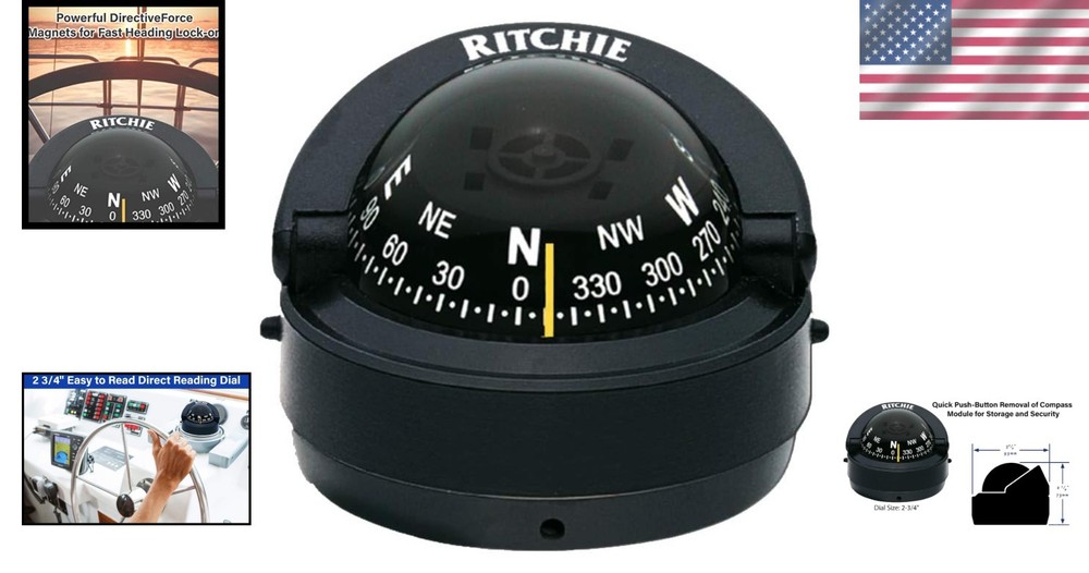 High-Temp Composite Explorer Compass 2 3/4" Surface Mount, Sun Shield, Portable