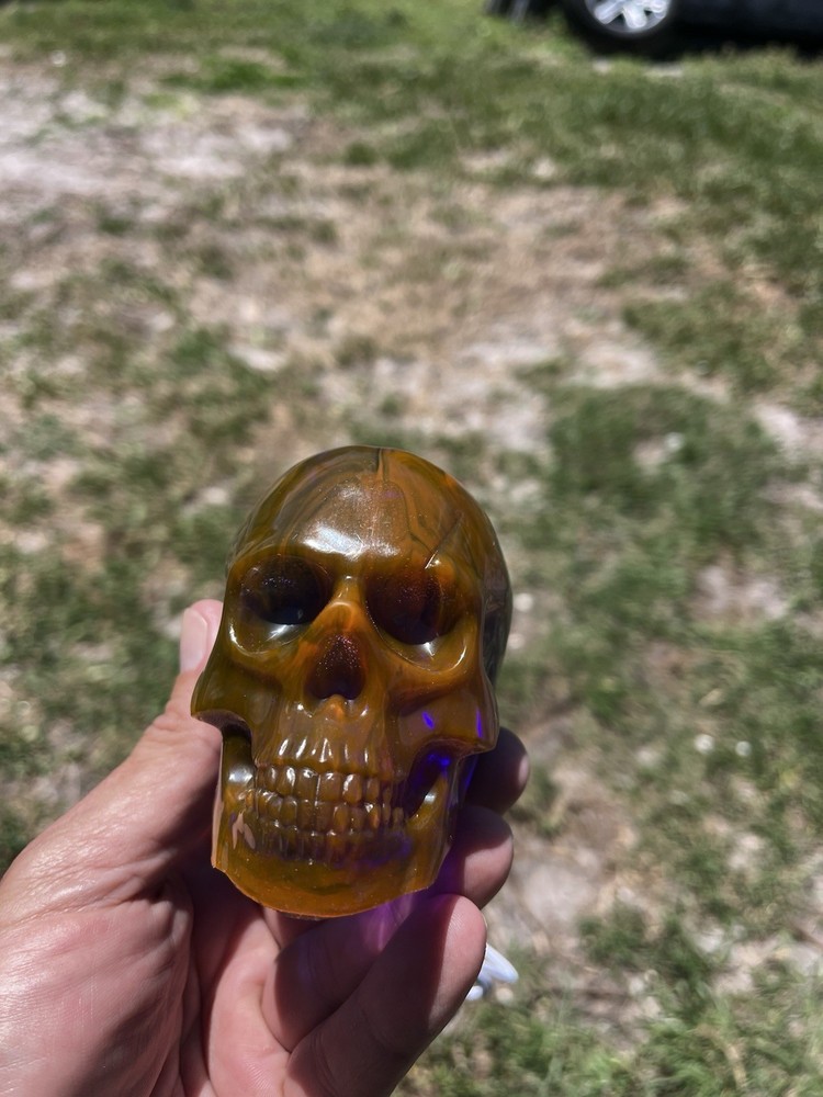 Hand made led Illuminated epoxy resin skull Light-USB Powered Decorative -01