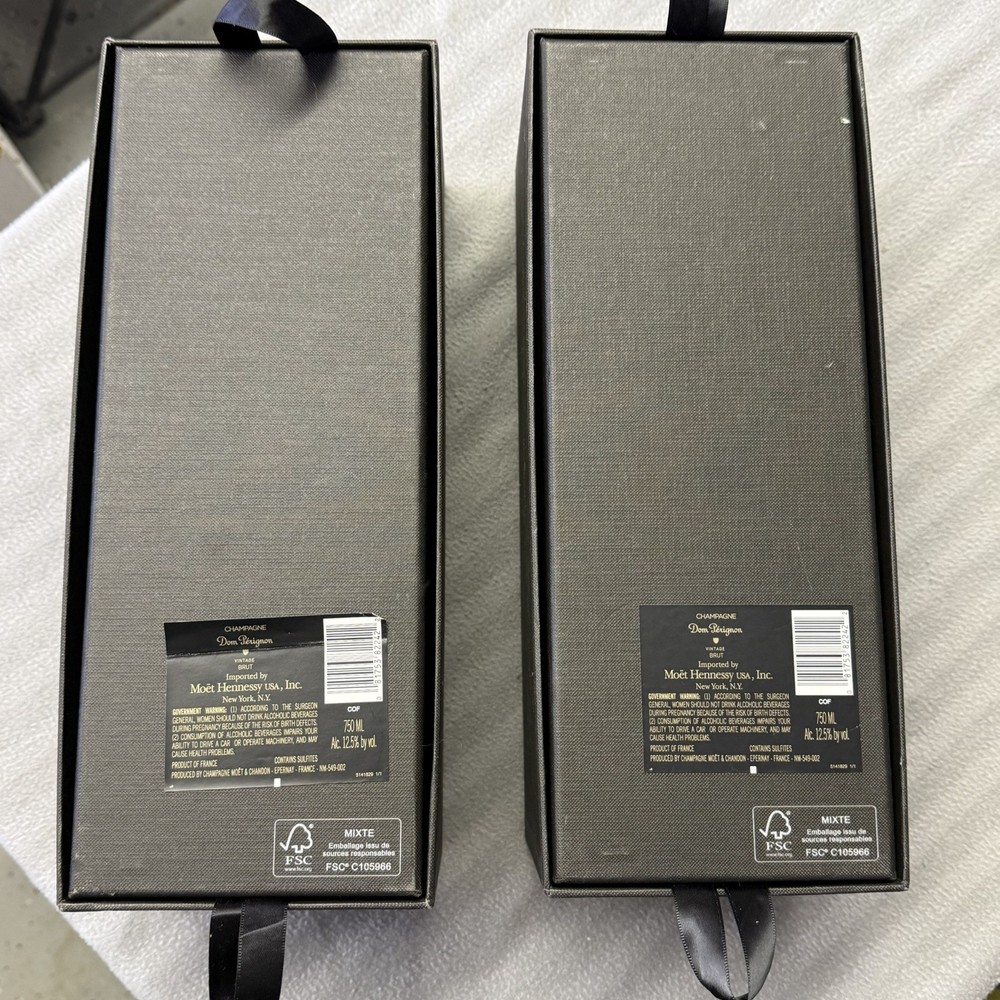 2 Empty Don Perignon Champagne Brut 2010 Empty Boxes