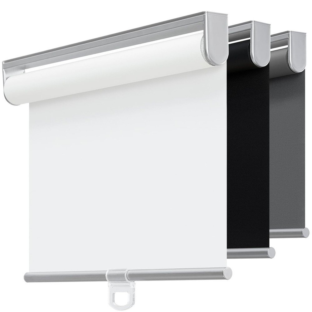 Cordless 100% Blackout Roller Shades for Windows,UV Protection Pull Down Shad...