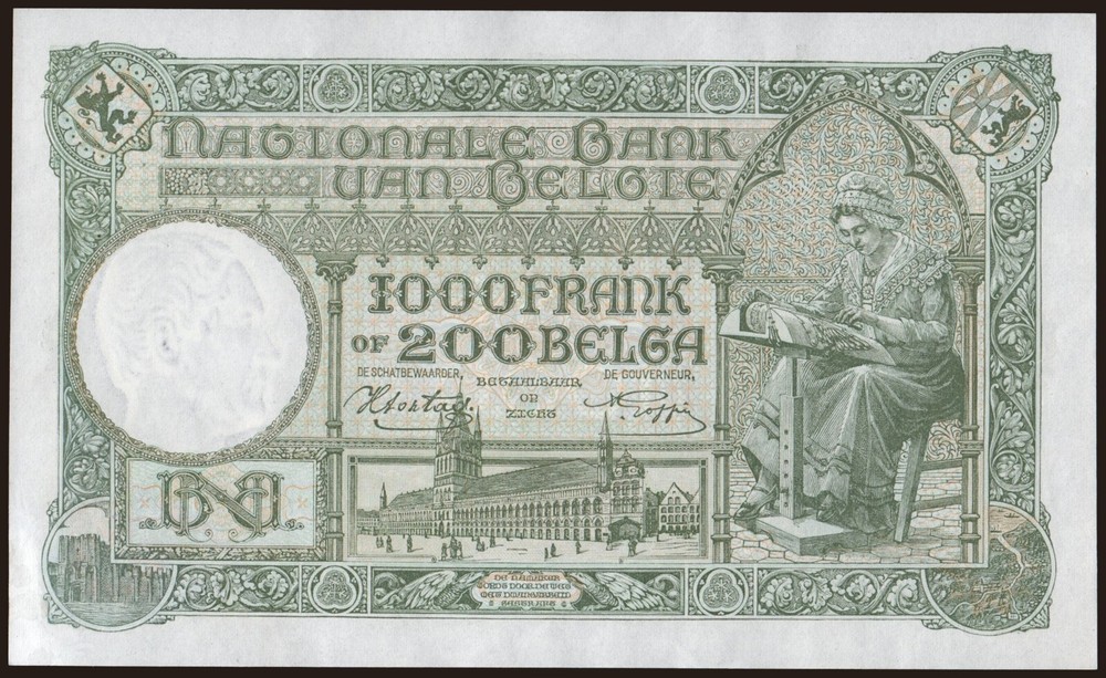 Belgium - 1943 - 1000 Francs - "aUNC+" #CO6117