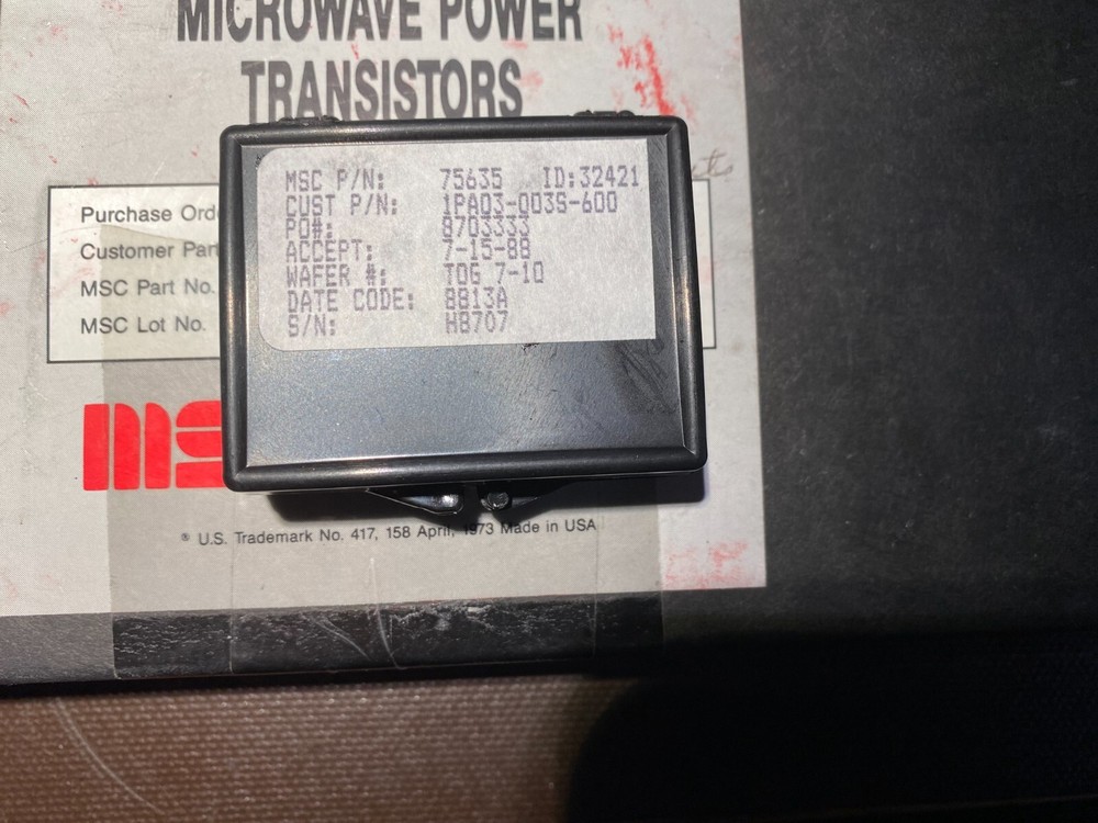 RF MSC Microwave Semiconductor Corp. Power Transistor MSC A033S 8812A