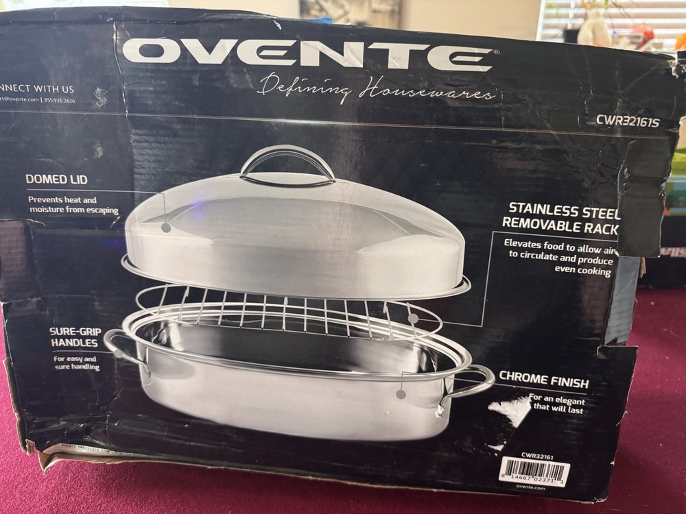 stainless steel roasting pan with rack