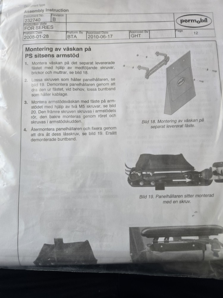 Permobil Armrest Pouch