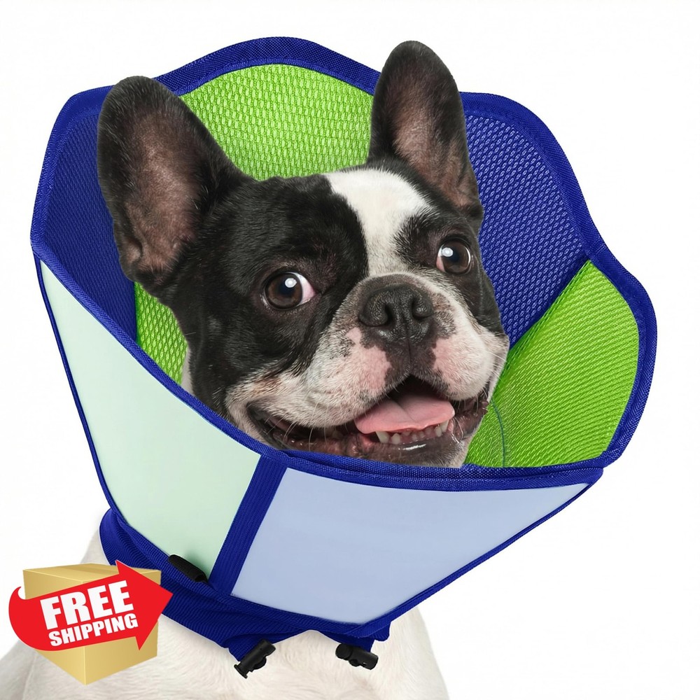 AOFITEE Soft Cone Dog Recovery Collar Bluegreen Medium Adjustable